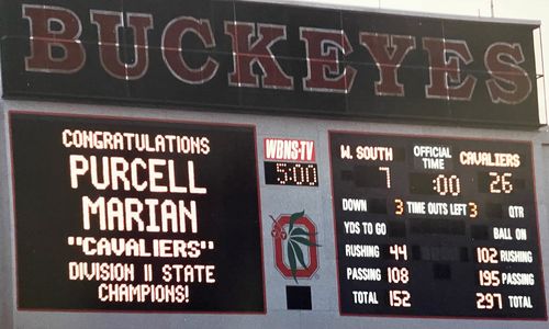 PURCELL-MARIAN FOOTBALL 1986 championship game scoreboard